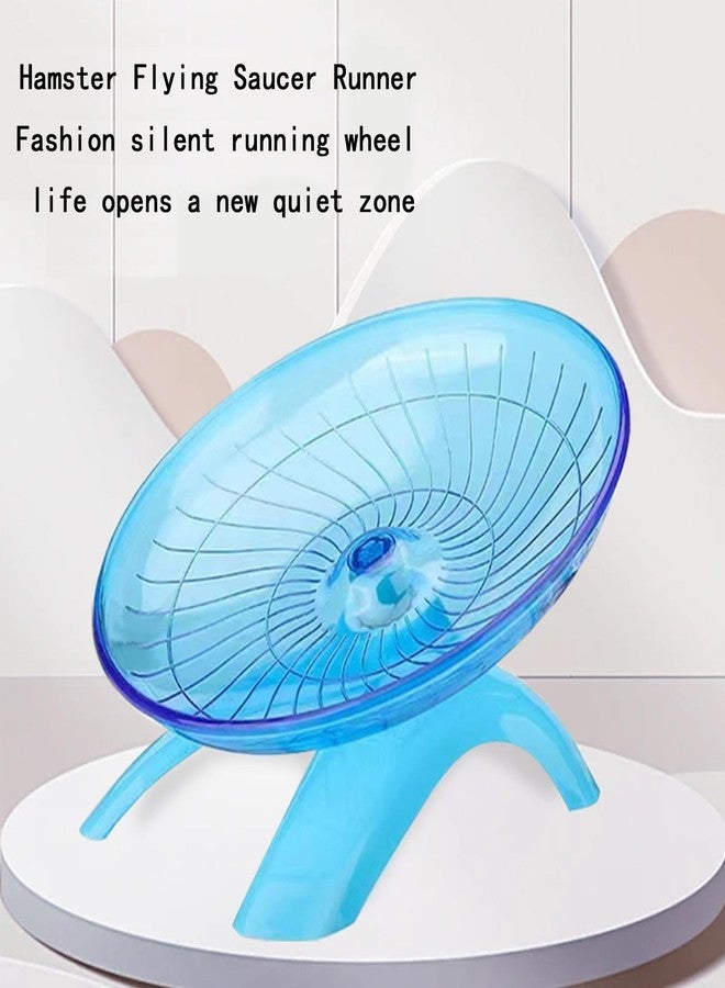 SHENIAFC Silent Running Wheel for Small Animals, 7 Inch Flying Saucer Design, Exercise Wheel for Hamsters, Guinea Pigs, Hedgehogs, Blue - Image 3